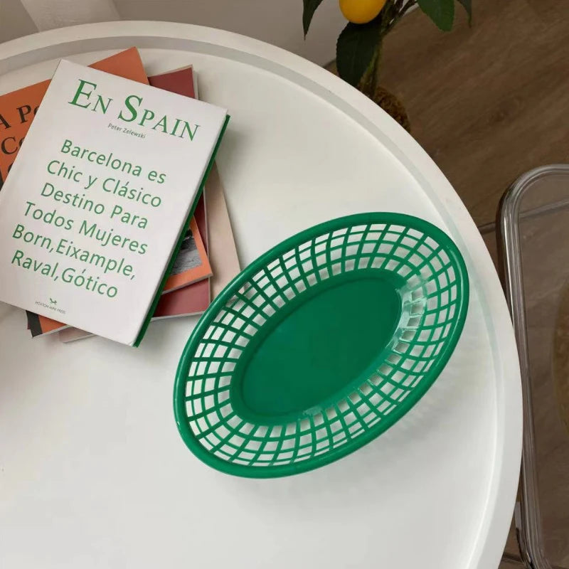 panier ovale en plastique pour nourriture et rangement décoratif - vue 13 sur 13