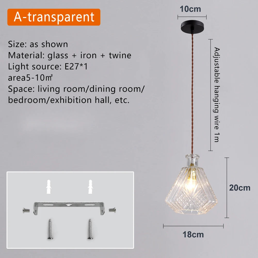 suspension vintage en verre sculpté pour décoration de plafond