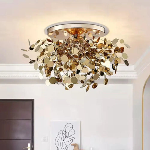 Modern personality G9 stainless steel bedroom ceiling lights Nordic living room, dining room, kitchen decorative ceiling lights - vue 2 sur 10