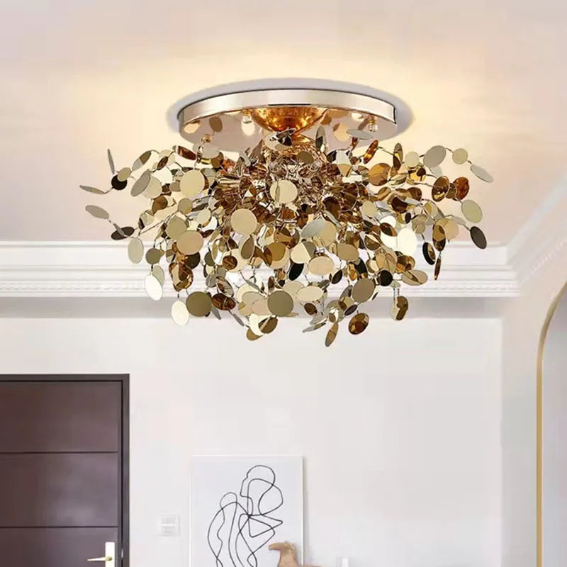 Modern personality G9 stainless steel bedroom ceiling lights Nordic living room, dining room, kitchen decorative ceiling lights - vue 1 sur 10