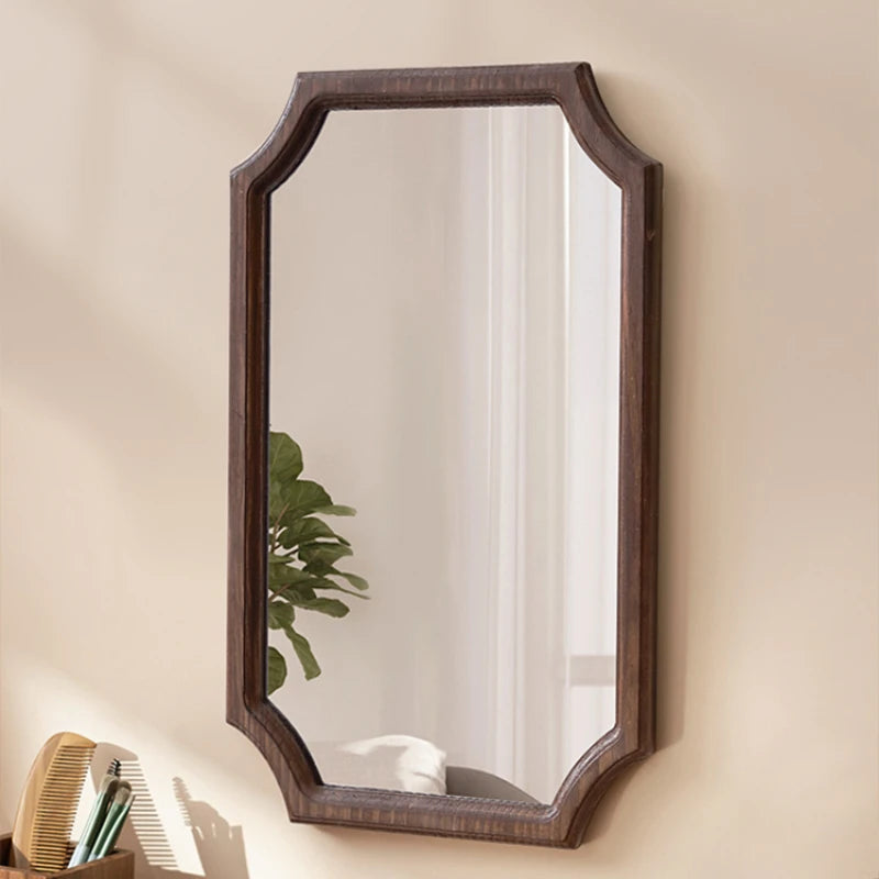 miroir vintage en bois massif pour maquillage étanche et antirouille - vue 2 sur 15