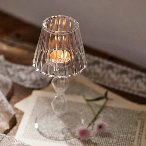 lampe de bureau en verre style européen bougeoir créatif pour mariage décoratif - vue 2 sur 8