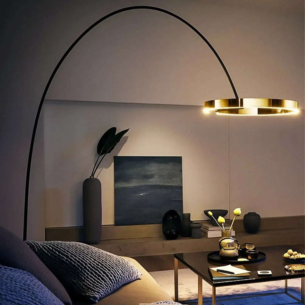 Lampe sur pied nordique en forme d'anneau de pêche - vue 4 sur 18