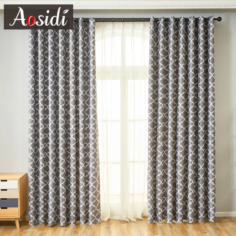 Rideau occultant moderne motifs infinis pour salon chambre - vue 7 sur 11