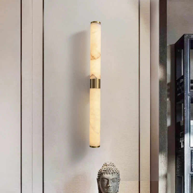 applique murale en marbre et cuivre pour éclairage décoratif intérieur - vue 3 sur 7