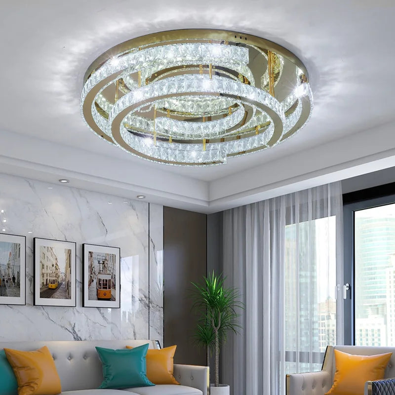 plafonnier led moderne en cristal design réglable - vue 6 sur 10