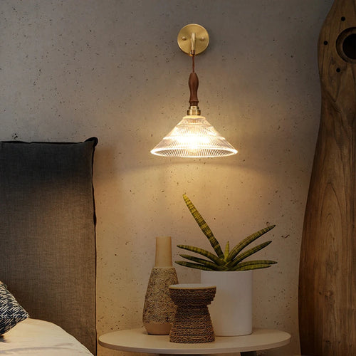 applique murale nordique japonaise moderne en verre transparent - vue 4 sur 10