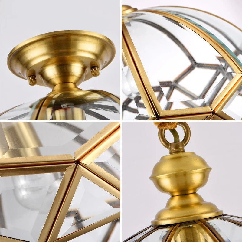plafonnier en cuivre style américain moderne pour intérieur créatif et simple - vue 6 sur 7