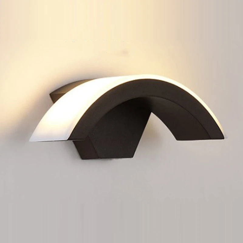 12W/18W Outdoor Garden LED Wall Lamp Balcony Aisle Engineering Villa Wall Light Porch Corridor Waterproof Arc Style Sconce Light - vue 2 sur 8