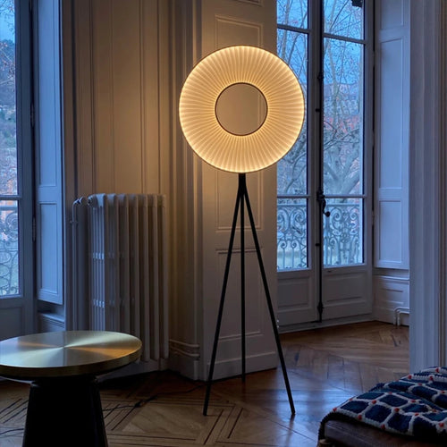 Lampadaire sur pied nordique créative en tissu plissé - vue 4 sur 7