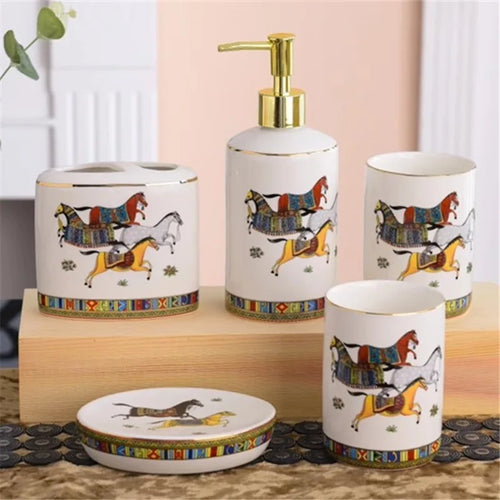 ensemble de 5 accessoires de salle de bain luxe pour mariage - vue 10 sur 20