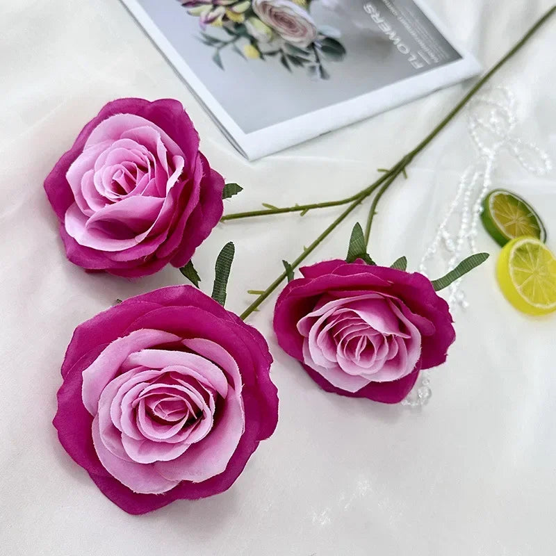 branches de roses artificielles en soie pour décoration élégante - vue 19 sur 40