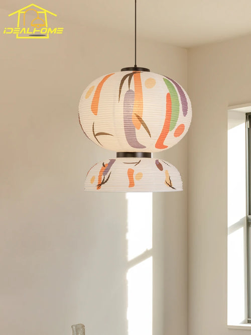 suspension japonaise wabi-sabi en papier de riz pour intérieur élégant - vue 6 sur 6