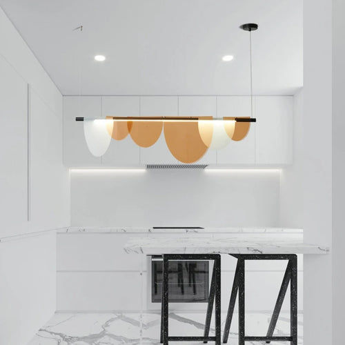 lustre led moderne demi-cercle minimaliste luminaire suspendu - vue 3 sur 12