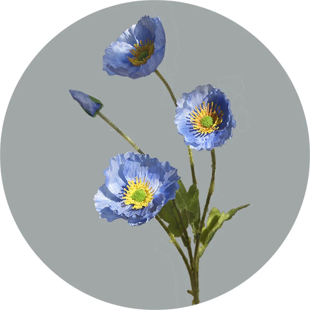 fleurs artificielles coquelicots en soie pour décorations et bouquets - vue 7 sur 12