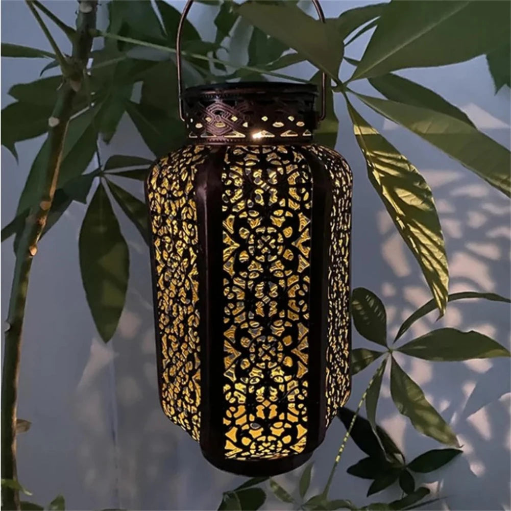 lanterne solaire à led motif rétro pour extérieur jardin patio - vue 5 sur 7