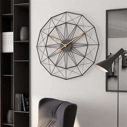 horloge murale géométrique style industriel pour décoration moderne - vue 2 sur 7