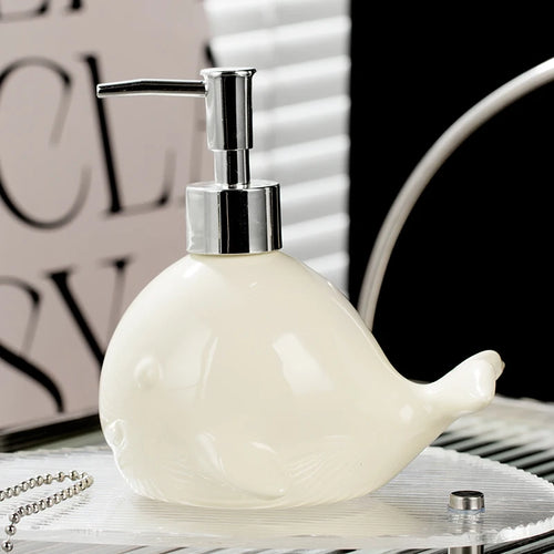 distributeur de savon en céramique décoratif moderne pour salle de bain - vue 10 sur 16