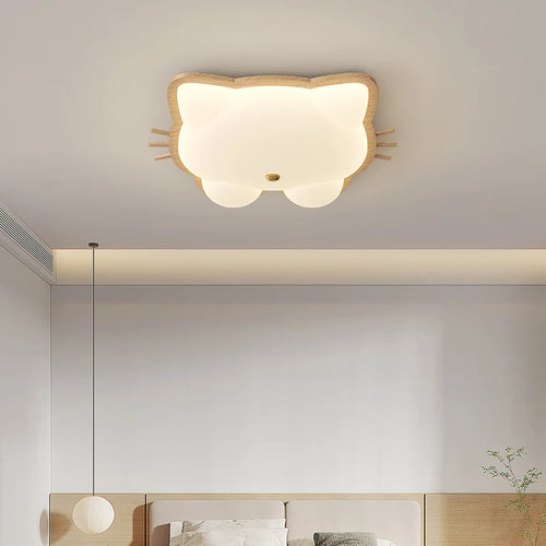 plafonnier nordique led en bois massif avec motifs de cerf et élan - vue 3 sur 9