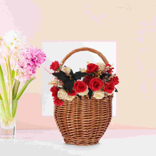 lot de 10 paniers en rotin naturel pour rangement extérieur et pique-nique - vue 7 sur 8