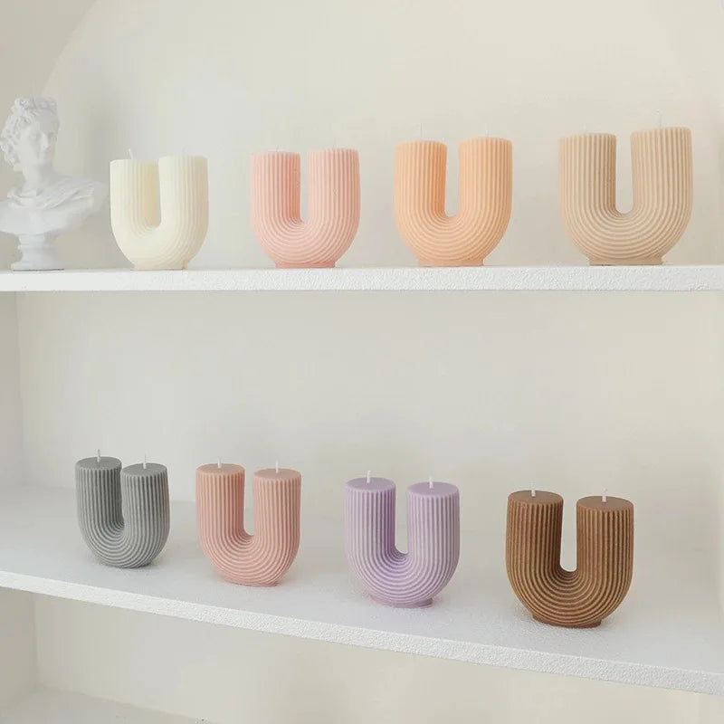 bougies parfumées géométriques en forme de u pour décoration intérieure - vue 4 sur 22