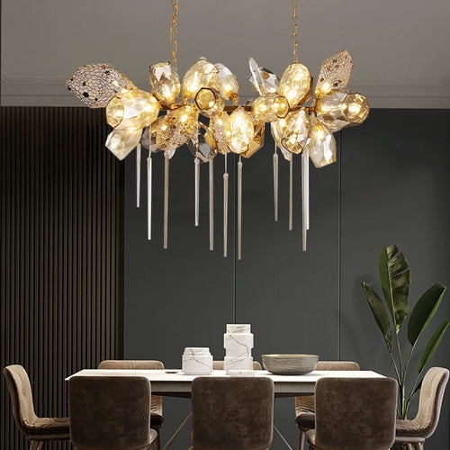 Lustre en verre post-modernes led de luxe - vue 4 sur 14