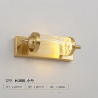 applique murale led en cristal doré pour miroir frontal