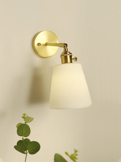 applique murale nordique en céramique avec interrupteur réglable en laiton - vue 5 sur 7