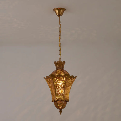 suspension marocaine rétro vintage en métal sculpté pour restaurant et hôtel - vue 4 sur 5