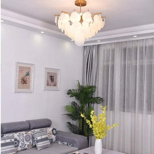 lustre moderne en verre et métal pour un décor élégant - vue 9 sur 9