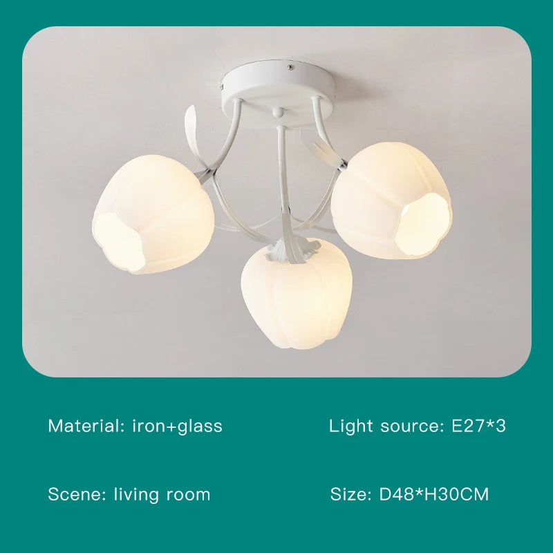 lustre nordique créatif à fleurs pour décoration intérieure - vue 9 sur 24