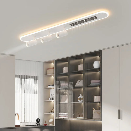 A New Type Of Nordic Long Strip Household LED Chandelier, Used For Living Rooms, Bedrooms, Halls, Balconies, Spotlights, And - vue 3 sur 9