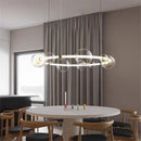 lustre de luxe à bulles longue bande éclairage led en verre transparent créatif
