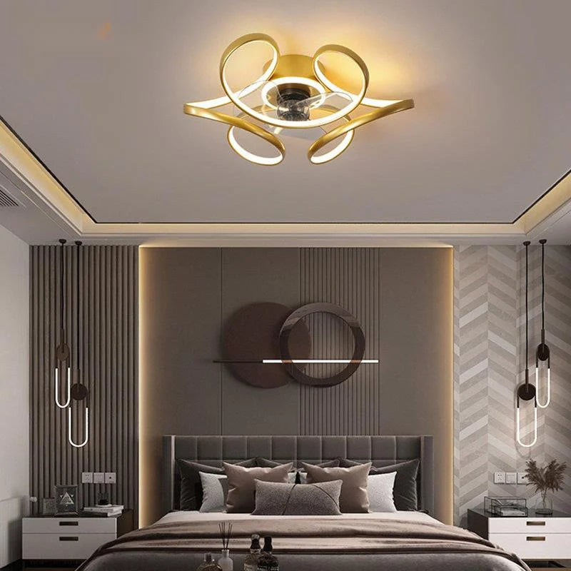 plafonnier moderne avec ventilateur silencieux et éclairage intégré - vue 1 sur 8