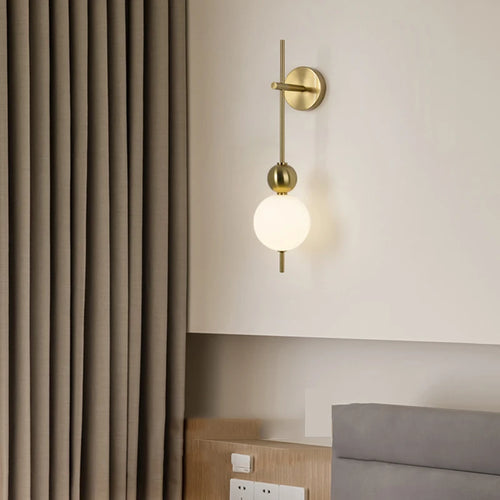 applique murale led en métal avec boule acrylique design et gradation variable - vue 4 sur 9