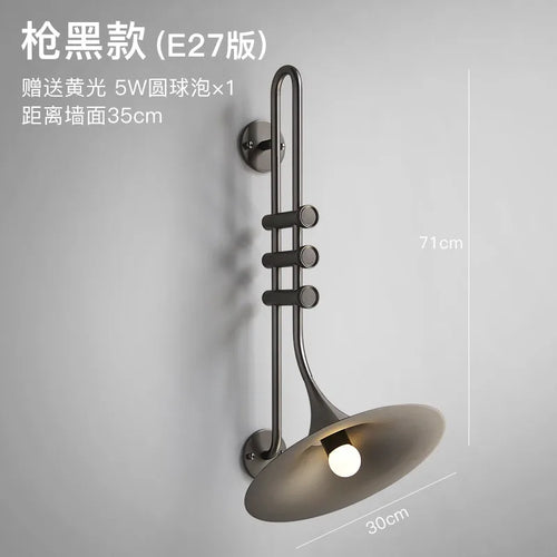 applique murale led saxophone au style industriel romantique pour restaurant - vue 10 sur 9