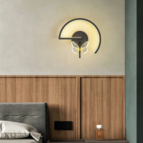 applique murale led moderne en forme de papillon décoratif intérieur - vue 5 sur 11