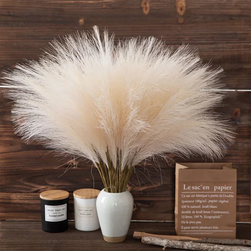lot de 5 fausses fleurs de pampa pour décoration mariage et Noël - vue 2 sur 17