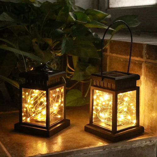 lanterne solaire décorative pour jardin et cour extérieure - vue 2 sur 7