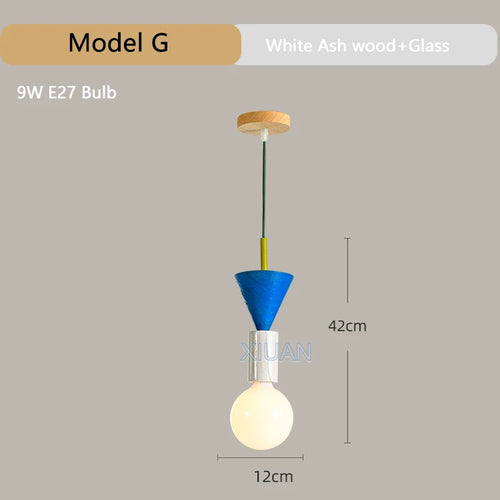 lustre en bois moderne avec led pour maison - vue 9 sur 13