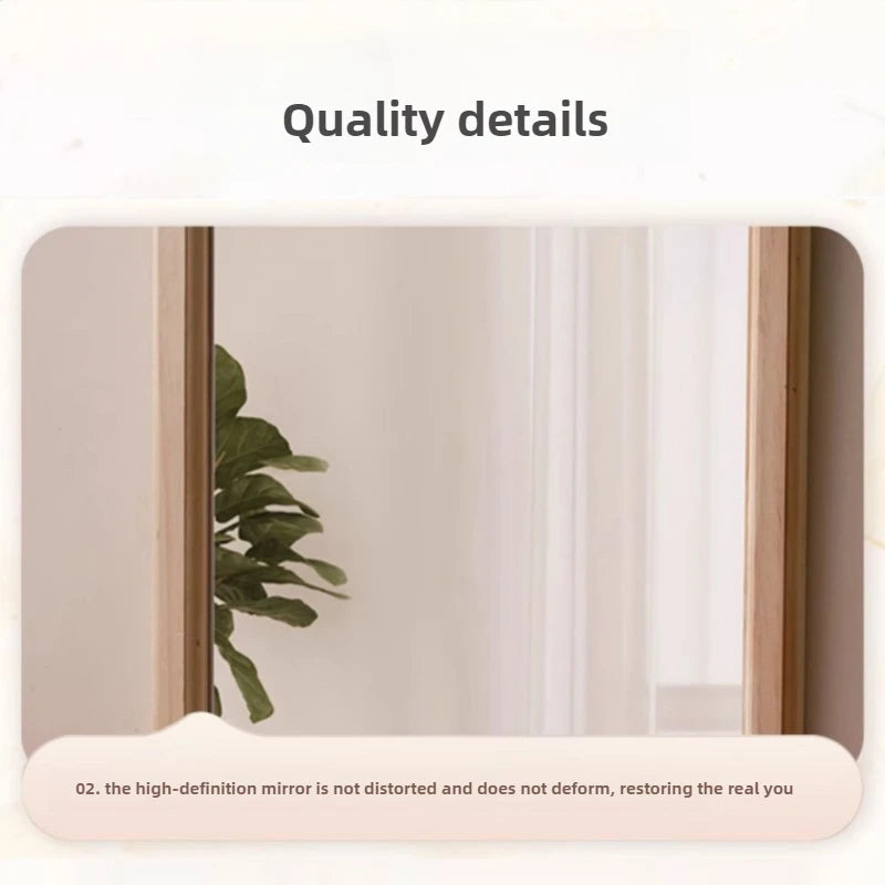 miroir vintage en bois massif miroir maquillage étanche mural antirouille - vue 5 sur 15