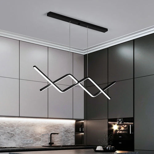 lustre moderne à led avec télécommande pour intérieur élégant - vue 3 sur 10