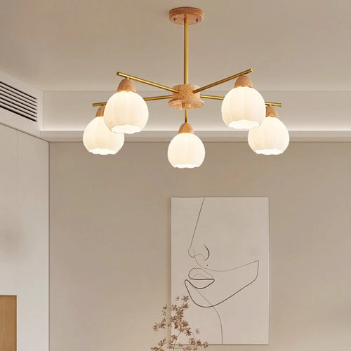 lustre en bois crème pour décoration moderne et style contemporain - vue 3 sur 10