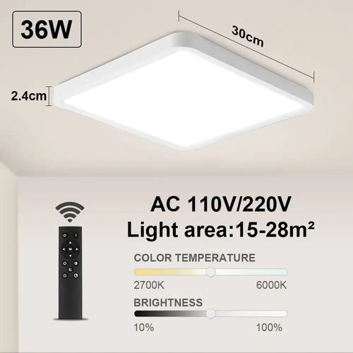 Tuya Smart LED plafonnier App commande vocale Alexa Google télécommande plafonniers carrés salon chambre éclairage - vue 15 sur 22