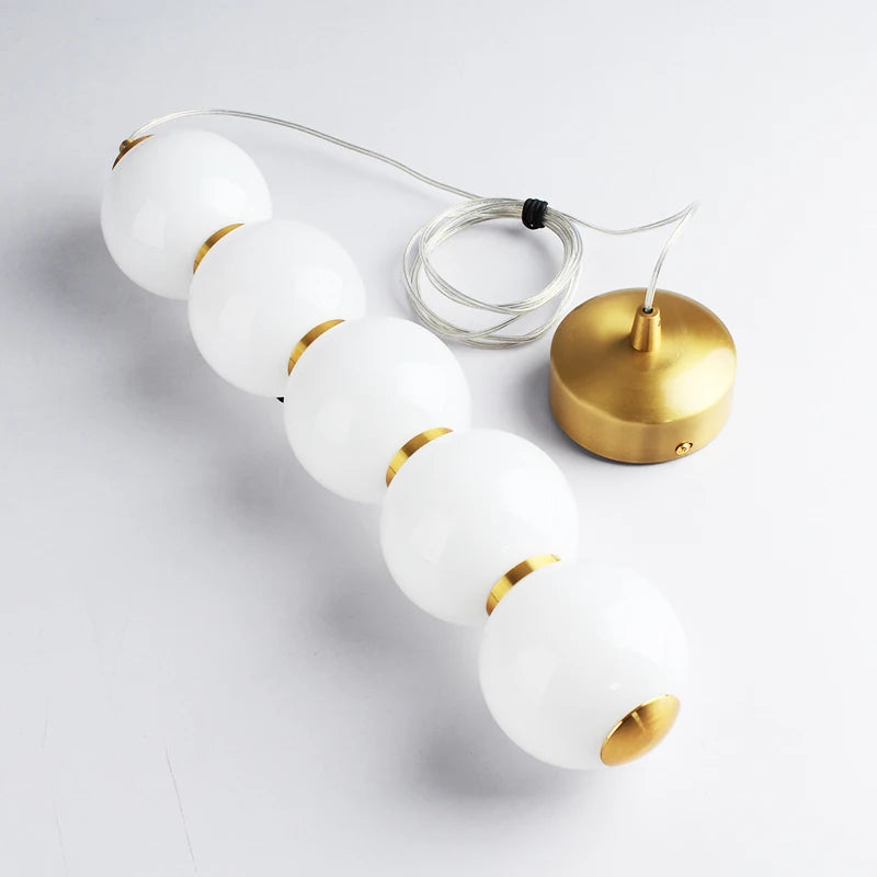 Suspension design à led boule verre or brillant - vue 4 sur 6