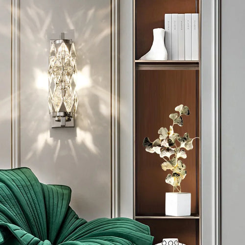 applique murale led moderne en verre de cristal avec 3 gradations variables - vue 3 sur 8