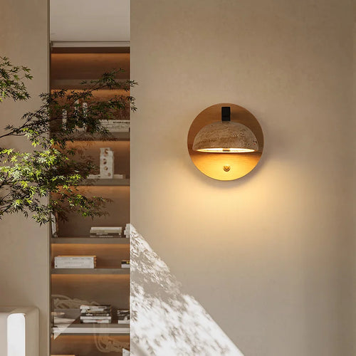 applique murale led morden en pierre naturelle style vintage nordique - vue 5 sur 6