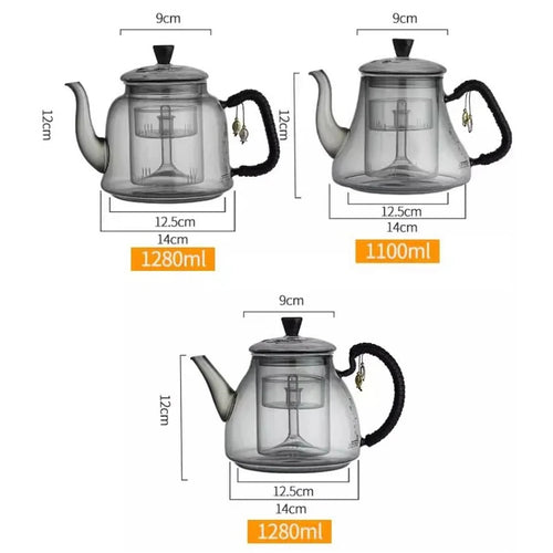 théière verre borosilicate 1 2l infuseur intégré 14x12cm - vue 7 sur 7