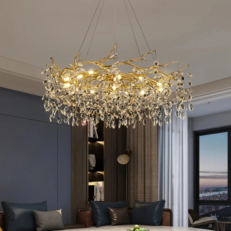 lustre en cristal de luxe pour décoration intérieure élégante - vue 3 sur 10