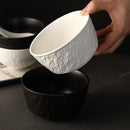 Vaisselle ceramique mate effet roche bols et assiettes